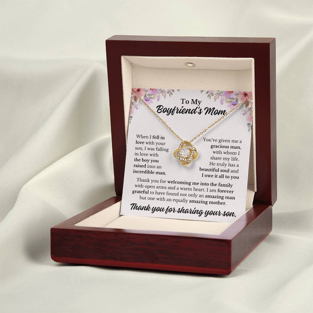 Boyfriend's Mom "Owe it all to you" | Love Knot Necklace - Shoptopia Jewelry