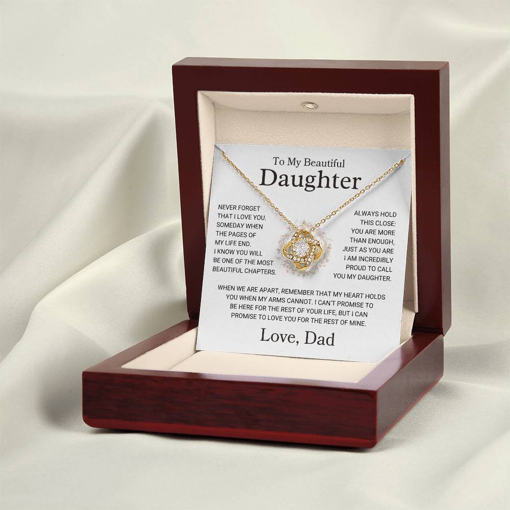 Daughter Love Dad "Just As You Are" | Love Knot Necklace