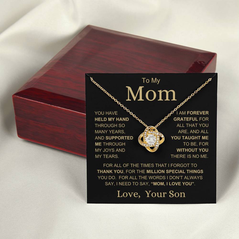 Mom Love Son Gold "Million Special Things" | Love Knot Necklace - Shoptopia Jewelry
