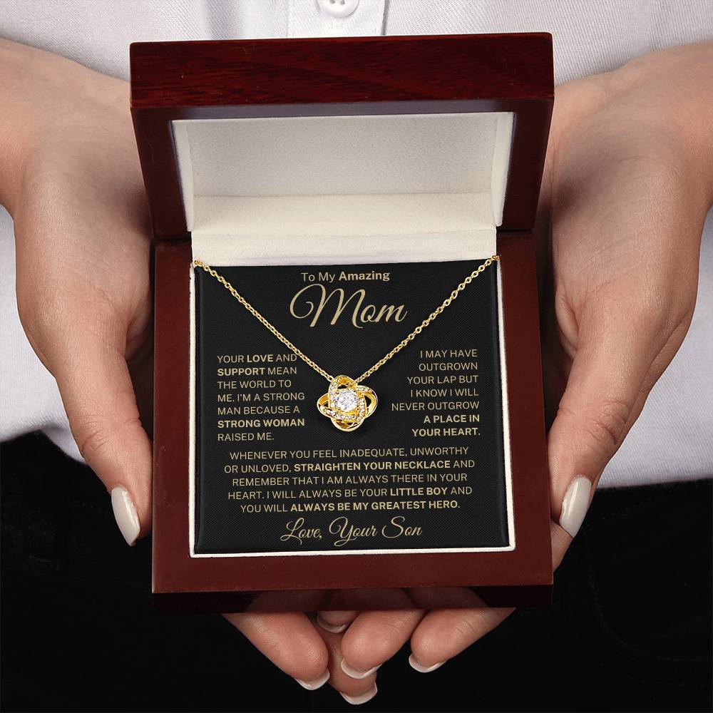 Mom Love Son "Straighten Your Necklace" | Love Knot Necklace