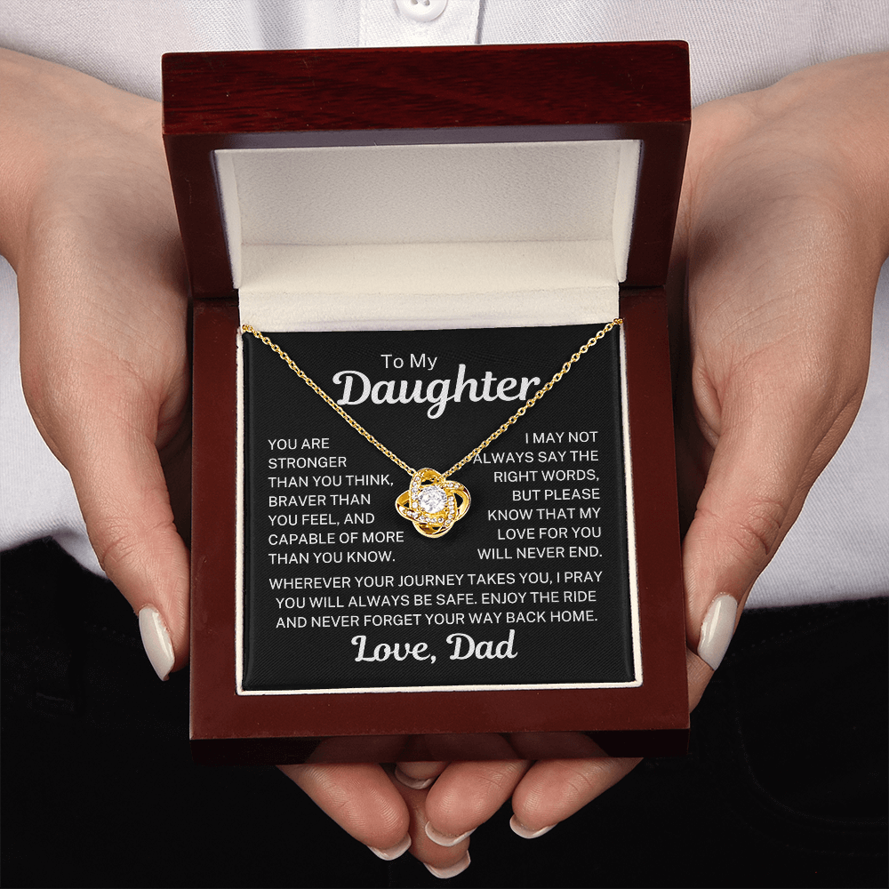 Gift for My Daughter "My Love For You Will Never End" | Love Knot Necklace