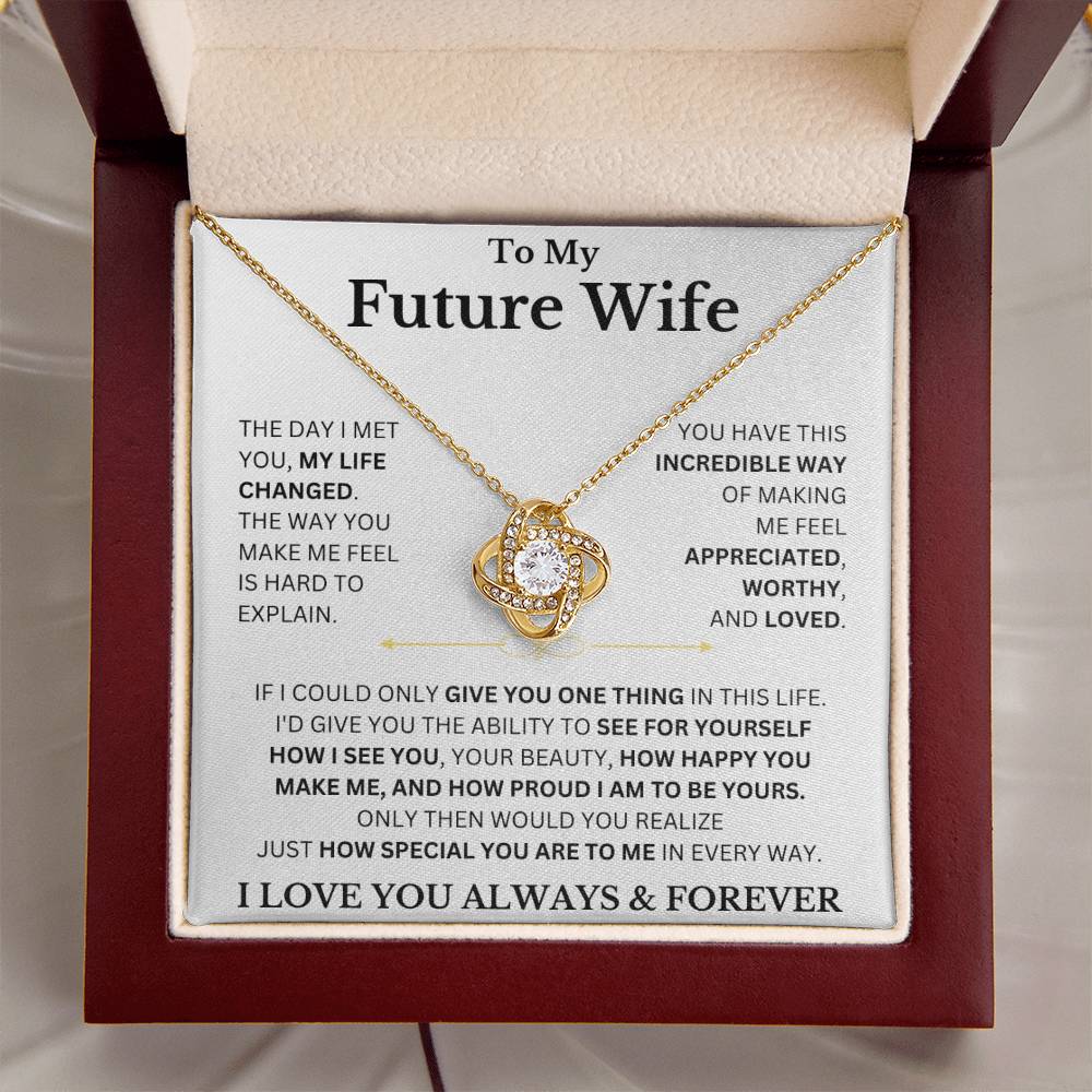 Gift for Future Wife "Worthy and Loved" | Love Knot Necklace