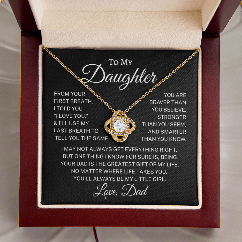 Gift for Daughter From Dad "One Thing" | Love Knot Necklace