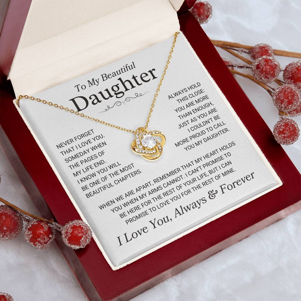 Daughter "Just The Way You Are" | Love Knot Necklace