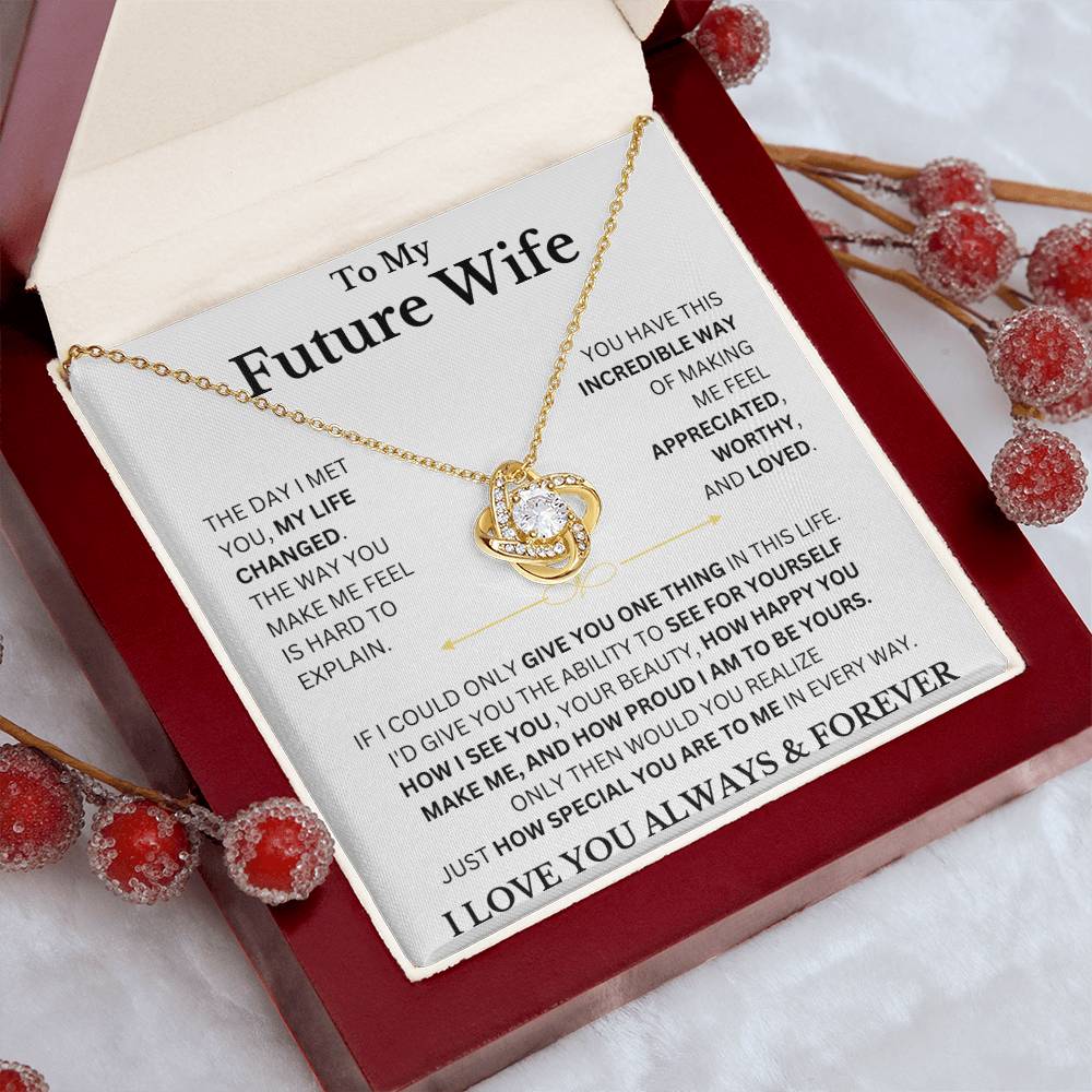 Gift for Future Wife "Worthy and Loved" | Love Knot Necklace