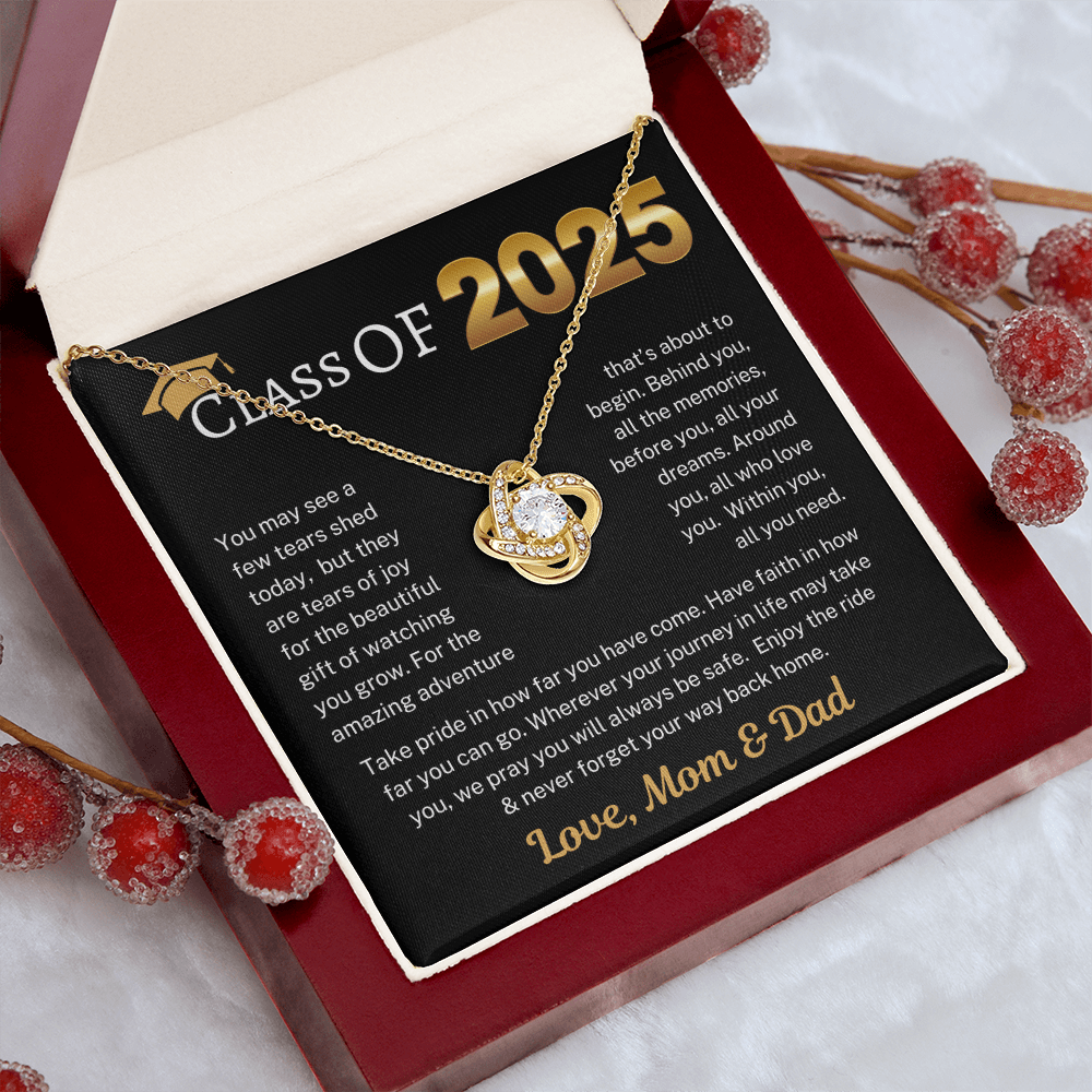Class of 2025 Love Mom & Dad | Love Knot Necklace