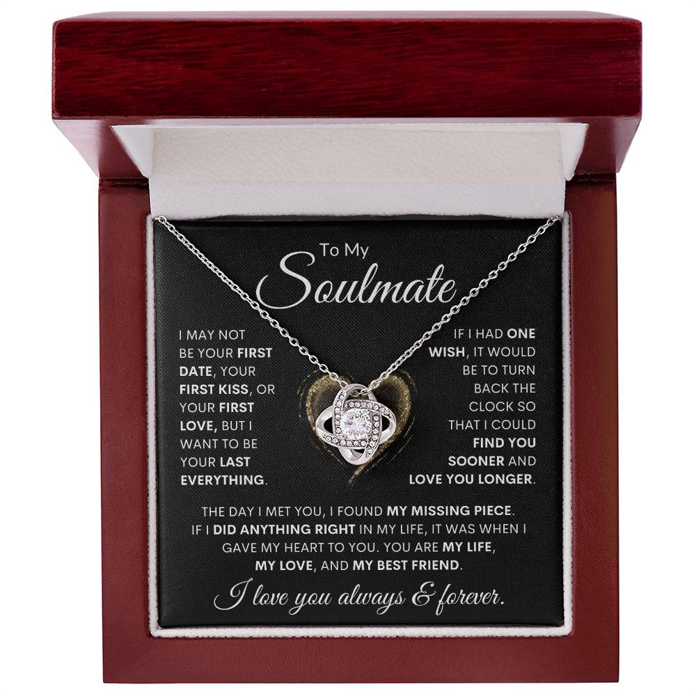 Soulmate "Missing Piece" | Love Knot Necklace - 14K White Gold Finish / Luxury Box Shoptopia Jewelry