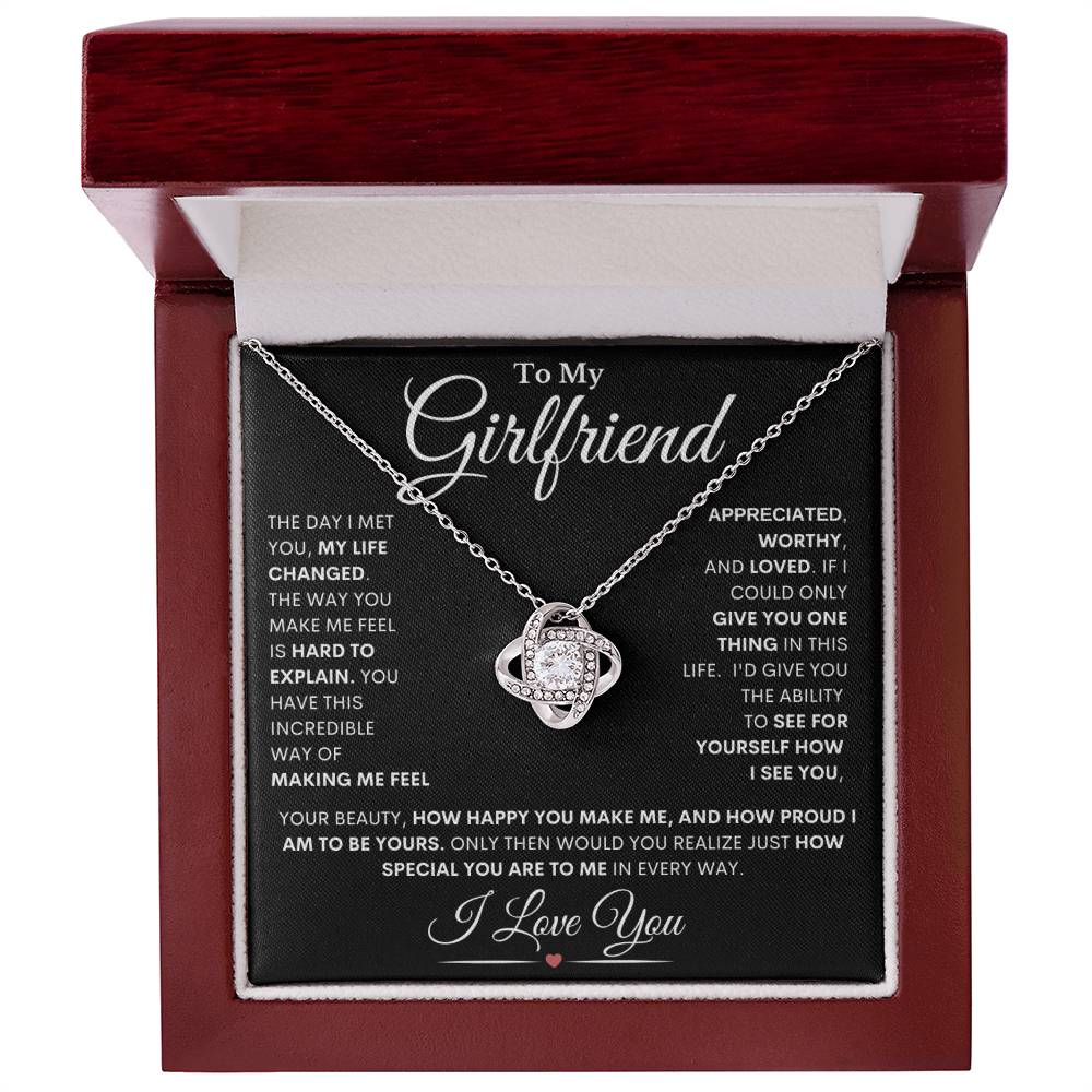Girlfriend "The Way I See You" | Love Knot Necklace - 14K White Gold Finish / Luxury Box Shoptopia Jewelry