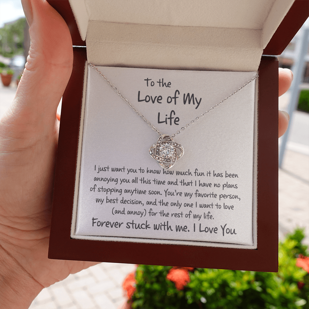 To The Love of My Life "No Plans of Stopping" | Love Knot Necklace