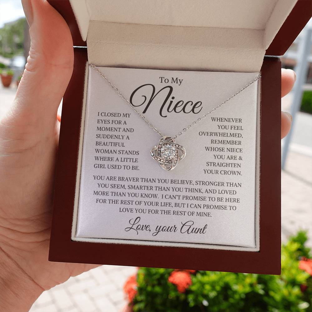 Niece from Aunt "Straighten Your Crown" | Love Knot Necklace