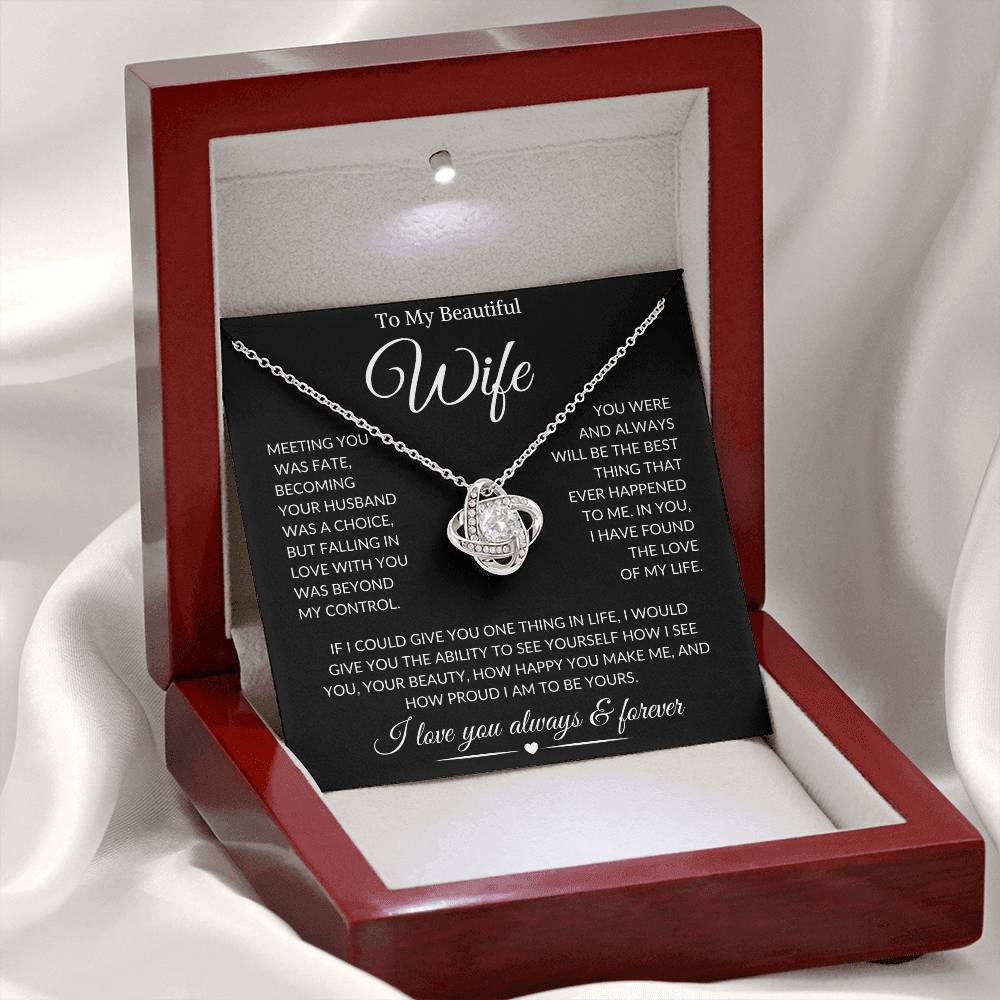 Wife "Meeting You Was Fate " | Love Knot Necklace - Shoptopia Jewelry