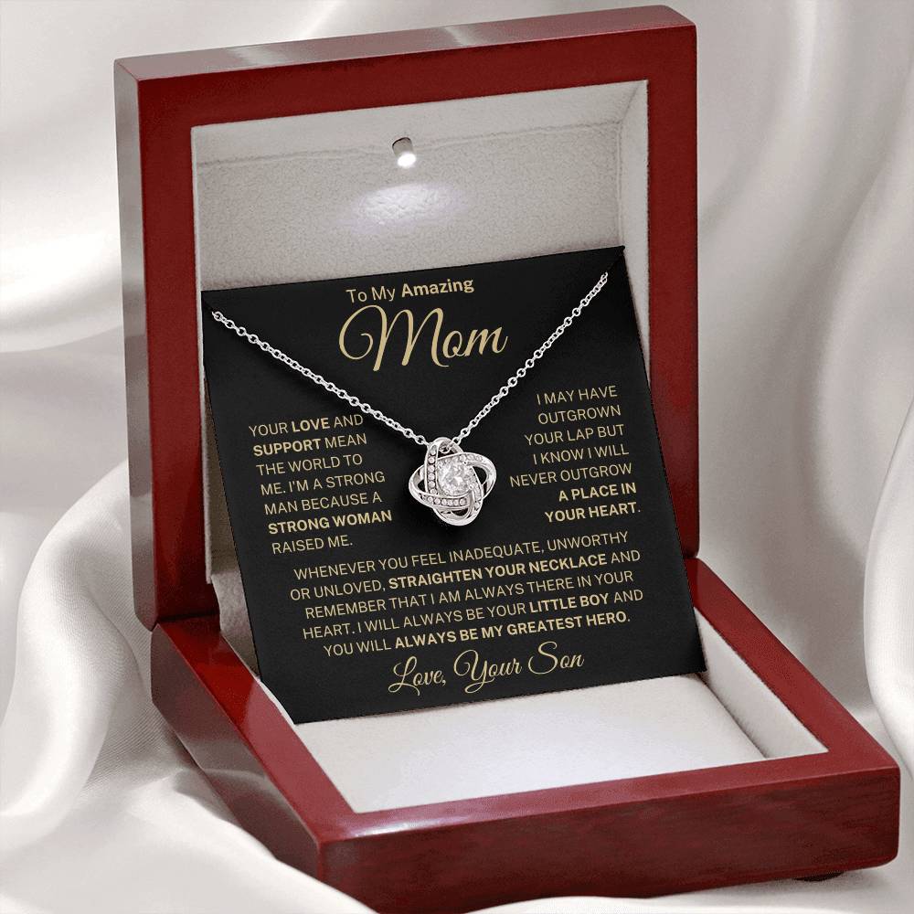 Mom Love Son "Straighten Your Necklace" | Love Knot Necklace