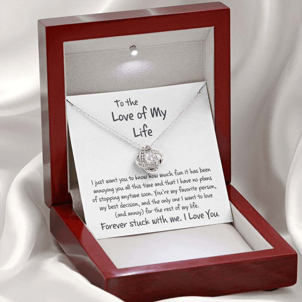 To The Love of My Life "No Plans of Stopping" | Love Knot Necklace