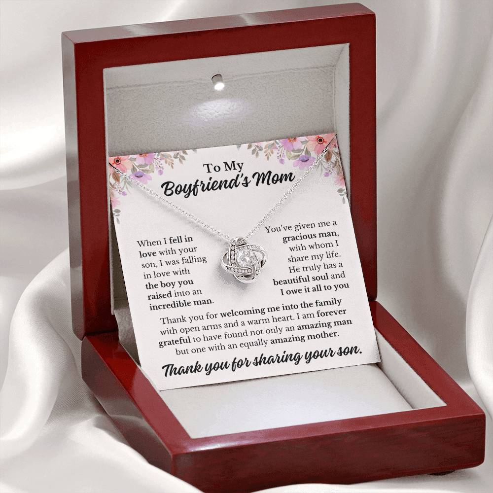 Boyfriend's Mom "Owe it all to you" | Love Knot Necklace - Shoptopia Jewelry
