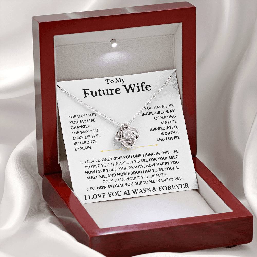 Future Wife "Worthy and Loved" | Love Knot Necklace - Shoptopia Jewelry