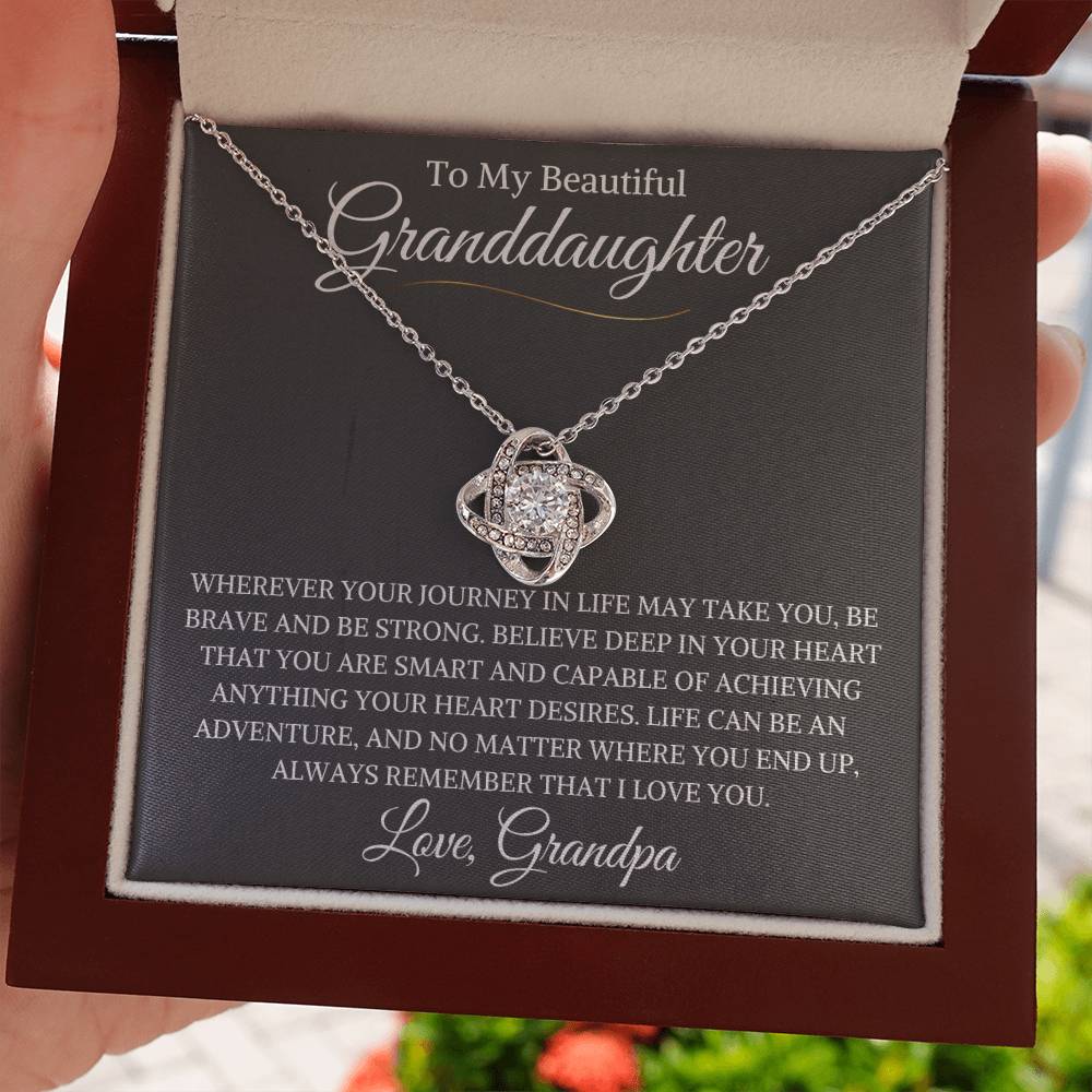 Granddaughter Love Grandpa | Love Knot Necklace