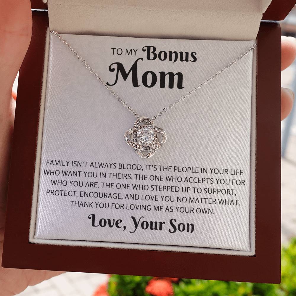 Bonus Mom Love Son "Loving Me As Your Own" | Love Knot Necklace