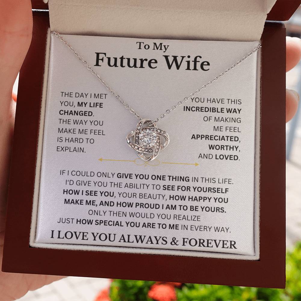 Gift for Future Wife "Worthy and Loved" | Love Knot Necklace