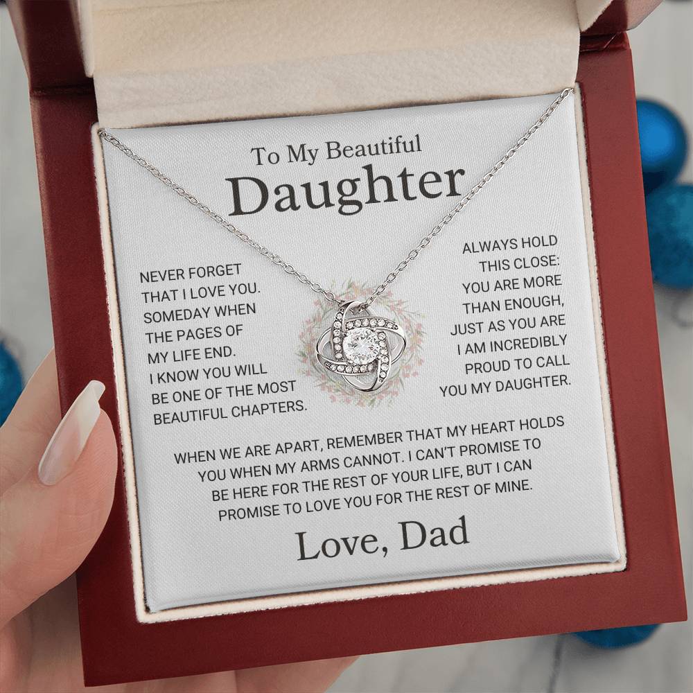 Daughter Love Dad "Just As You Are" | Love Knot Necklace