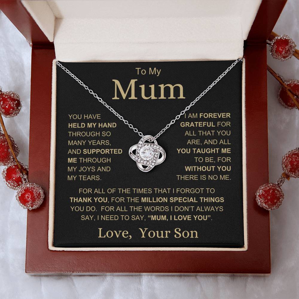 Mum Love Son Gold "Million Special Things" | Love Knot Necklace - Shoptopia Jewelry