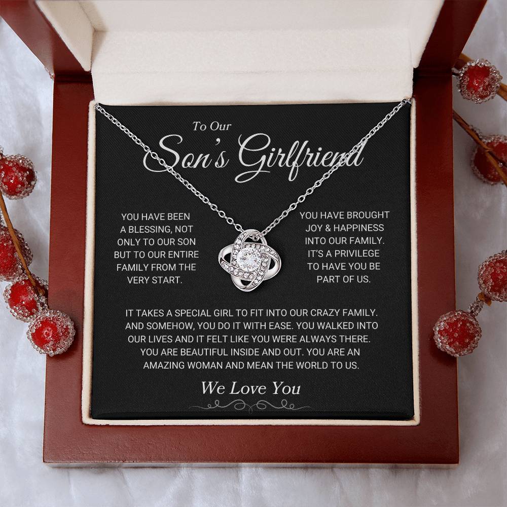 Son's Girlfriend "We Love You" | Love Knot Necklace