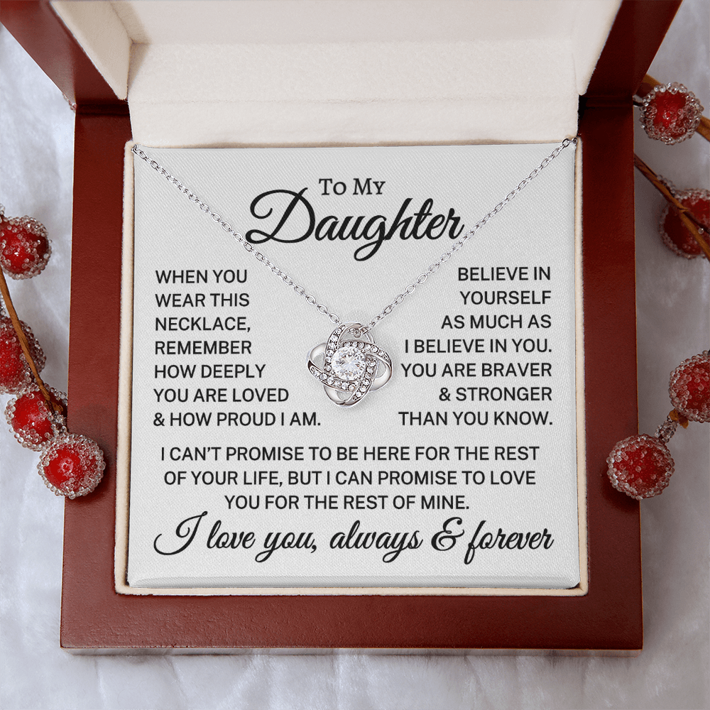 Gift for Daughter "You Are Loved" | Love Knot Necklace