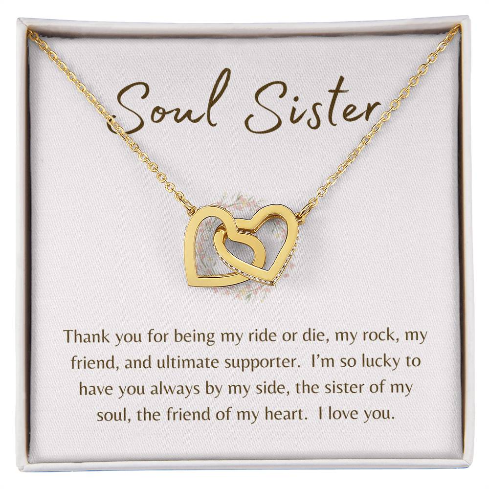 Soul Sister "Sister of My Soul" | Interlocking Hearts Necklace