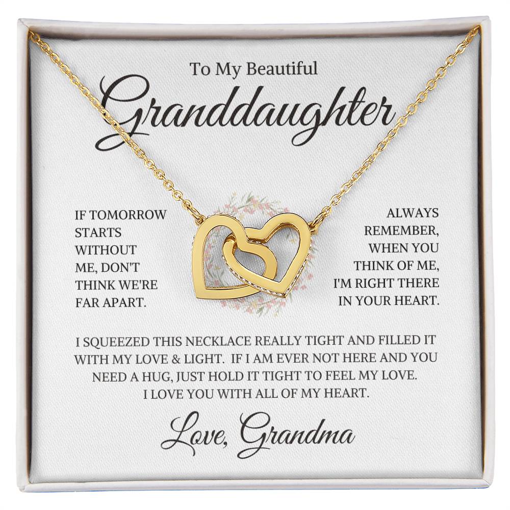 Granddaughter Love Grandma "If Tomorrow Starts Without Me" | Interlocking HeartsNecklace