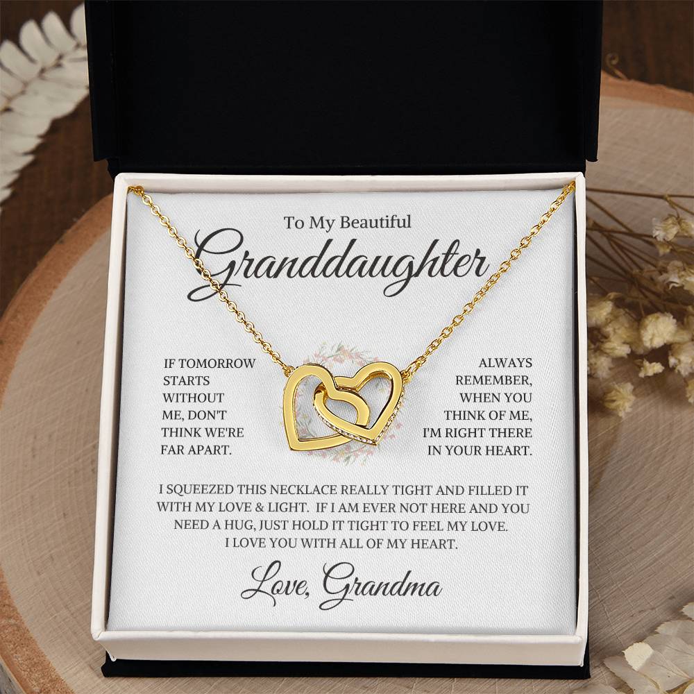 Granddaughter Love Grandma "If Tomorrow Starts Without Me" | Interlocking HeartsNecklace