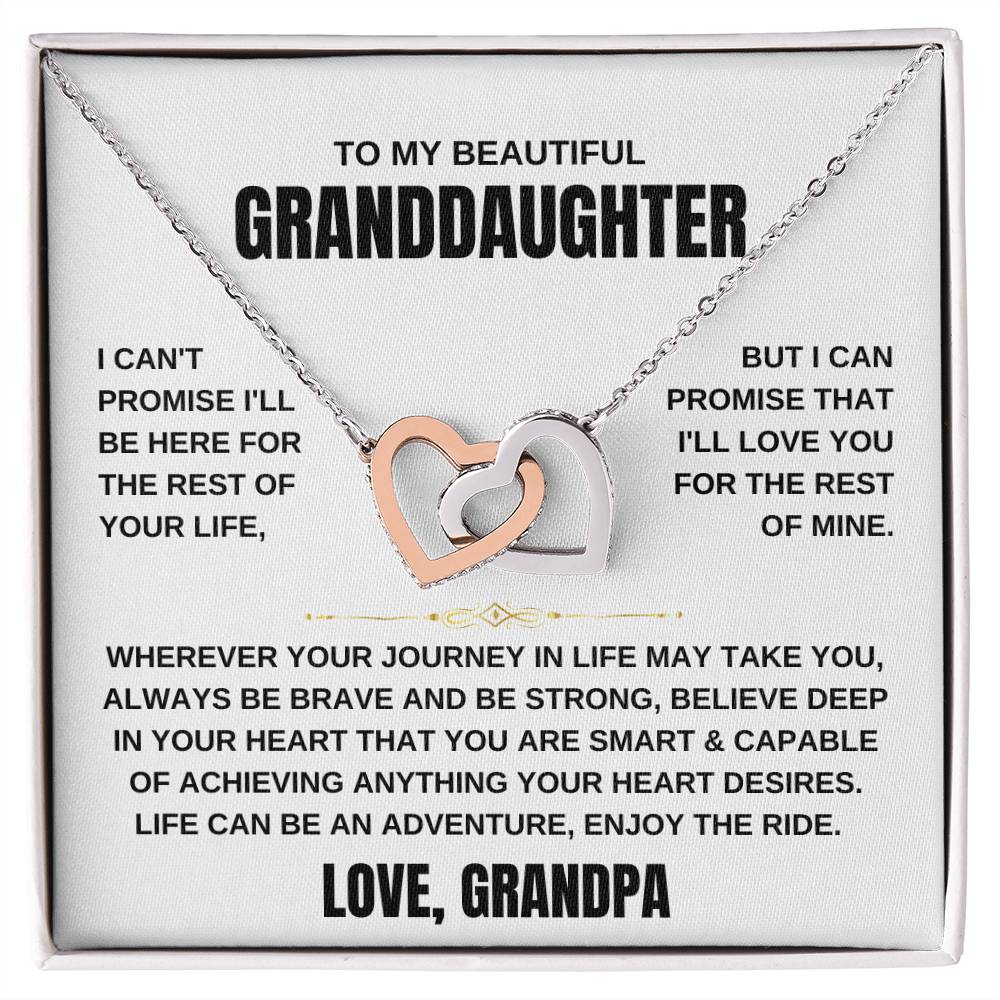 Granddaughter Love Grandpa | Interlocking Hearts Necklace