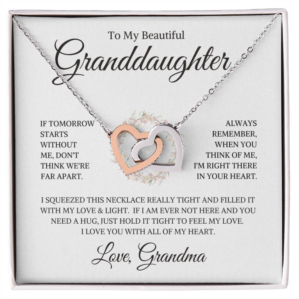 Granddaughter Love Grandma "If Tomorrow Starts Without Me" | Interlocking HeartsNecklace