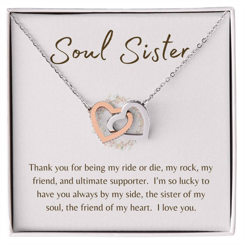 Soul Sister "Sister of My Soul" | Interlocking Hearts Necklace