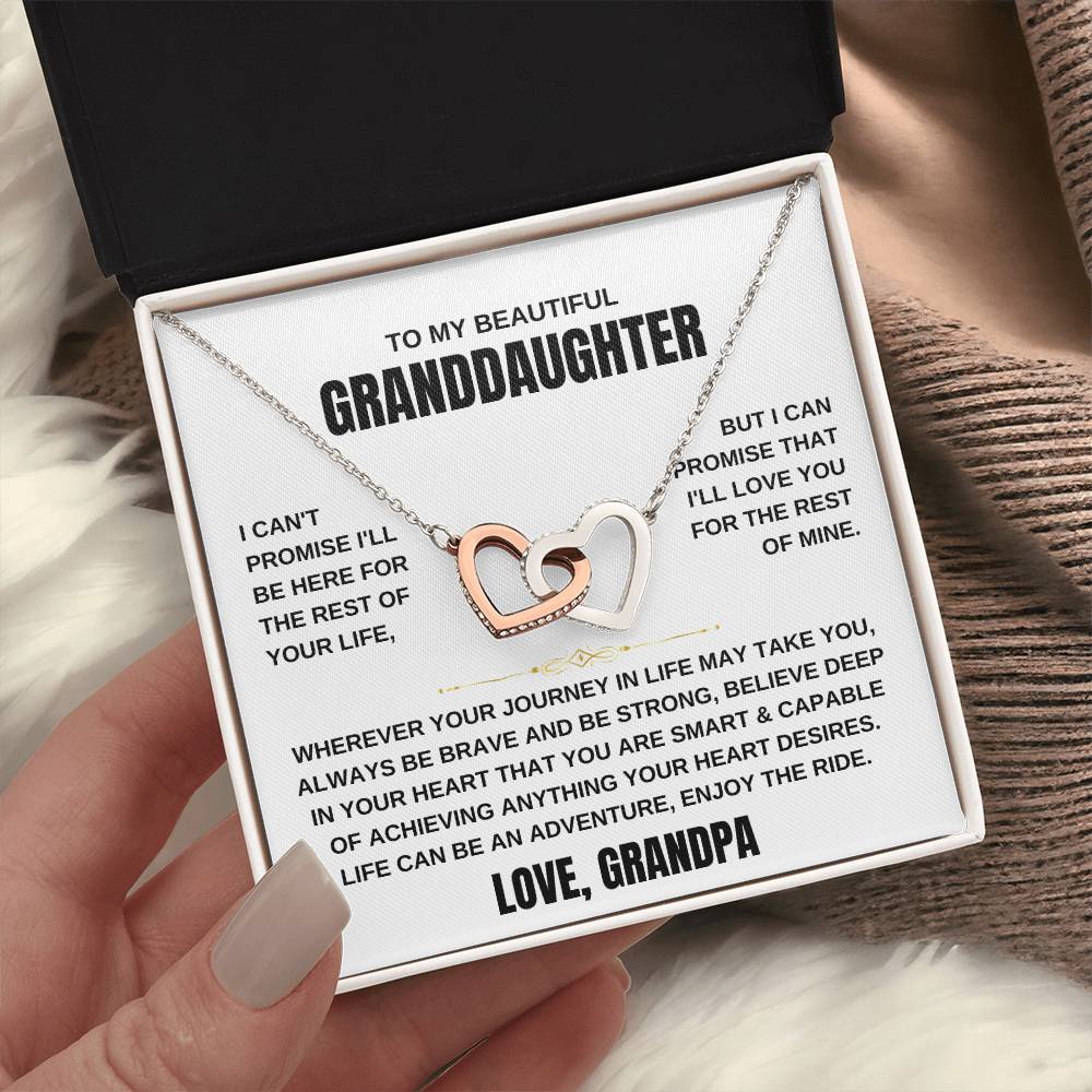 Granddaughter Love Grandpa | Interlocking Hearts Necklace