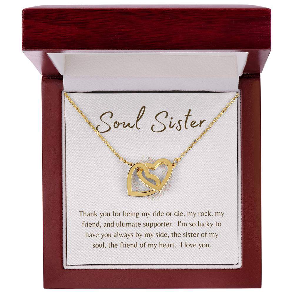 Soul Sister "Sister of My Soul" | Interlocking Hearts Necklace