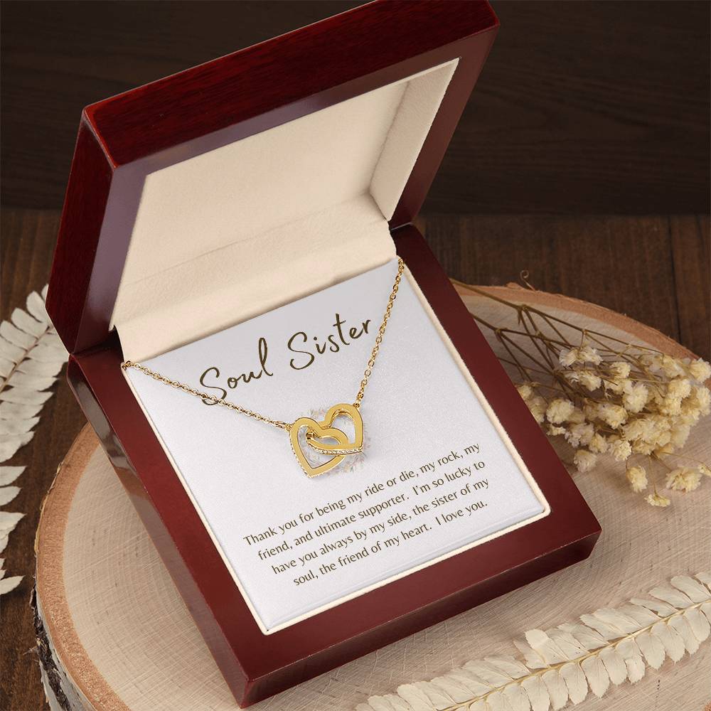 Soul Sister "Sister of My Soul" | Interlocking Hearts Necklace