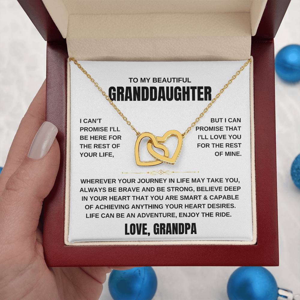 Granddaughter Love Grandpa | Interlocking Hearts Necklace