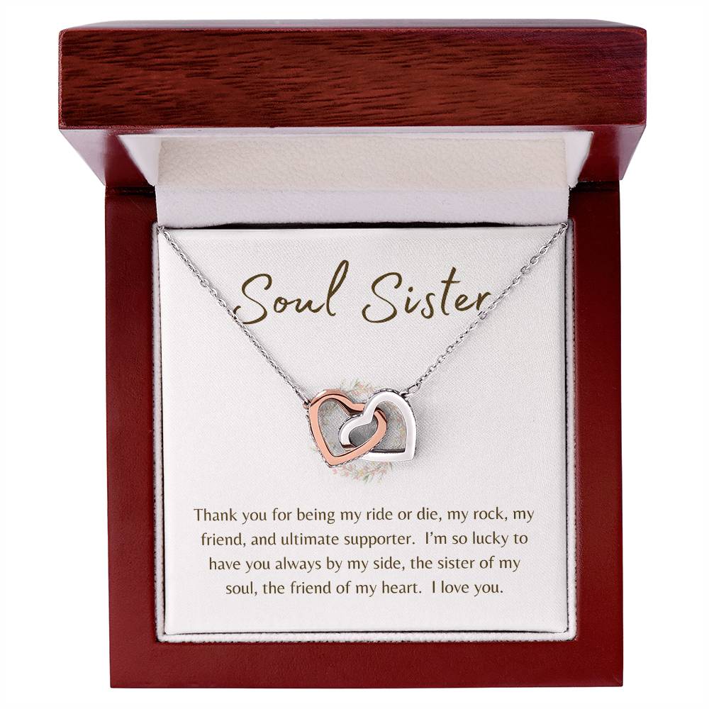 Soul Sister "Sister of My Soul" | Interlocking Hearts Necklace