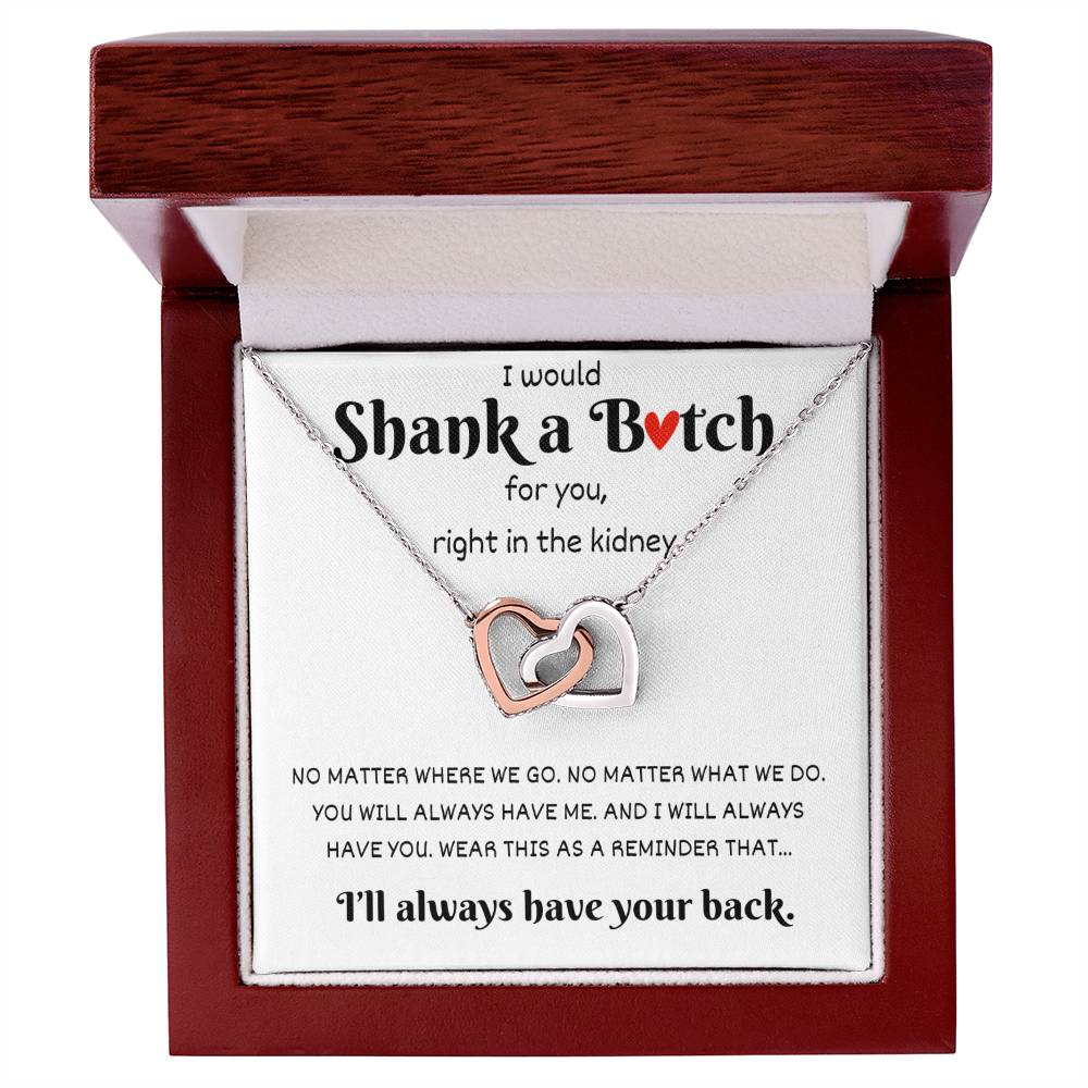 Best Friend "Have your back" | Interlocking Hearts Necklace - Polished Stainless Steel & Rose Gold Finish / Luxury Box Shoptopia Jewelry