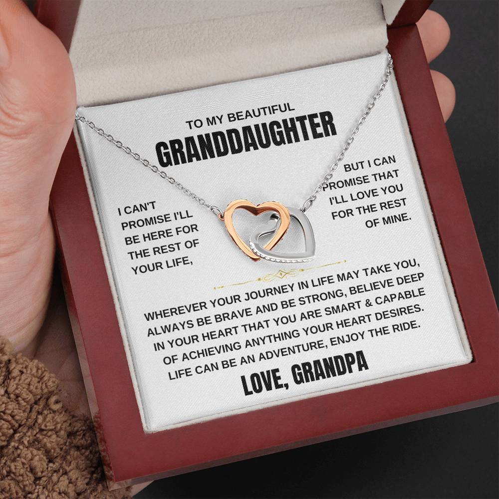 Granddaughter Love Grandpa | Interlocking Hearts Necklace
