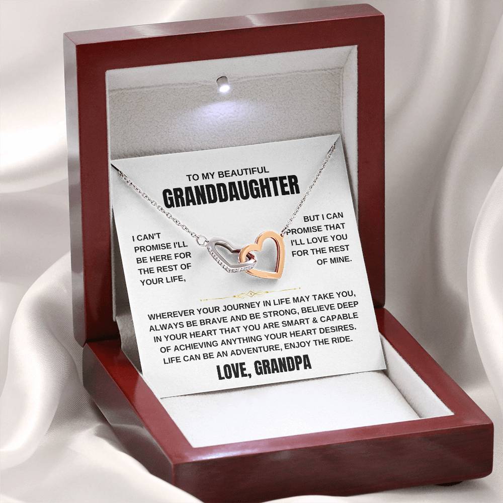 Granddaughter Love Grandpa | Interlocking Hearts Necklace