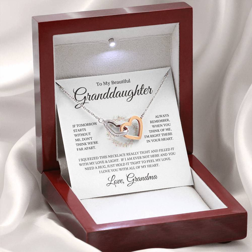 Granddaughter Love Grandma "If Tomorrow Starts Without Me" | Interlocking HeartsNecklace