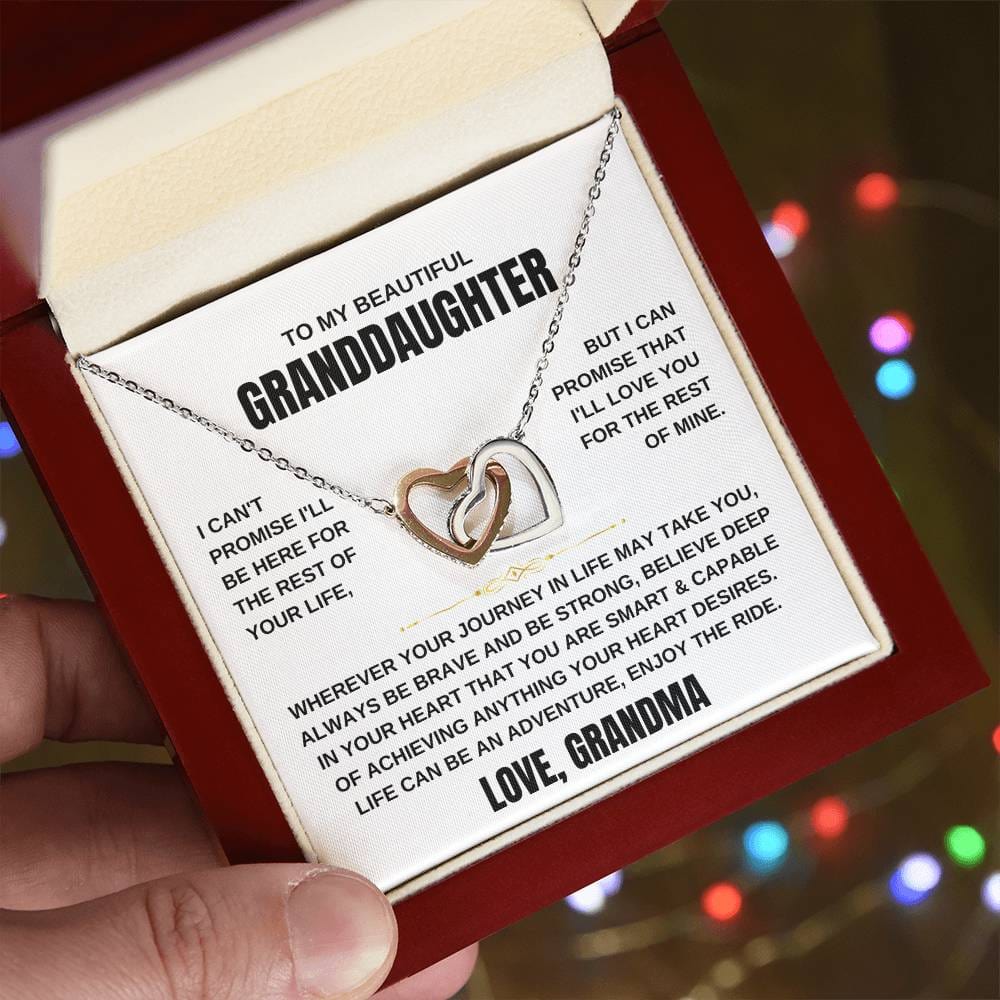To My Granddaughter Love Grandma | Interlocking Hearts Necklace - Shoptopia Jewelry