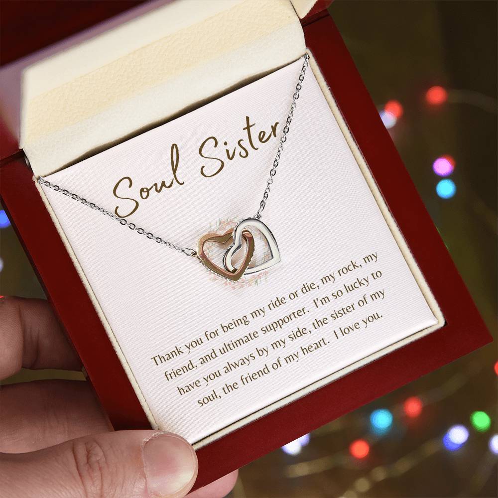 Soul Sister "Sister of My Soul" | Interlocking Hearts Necklace