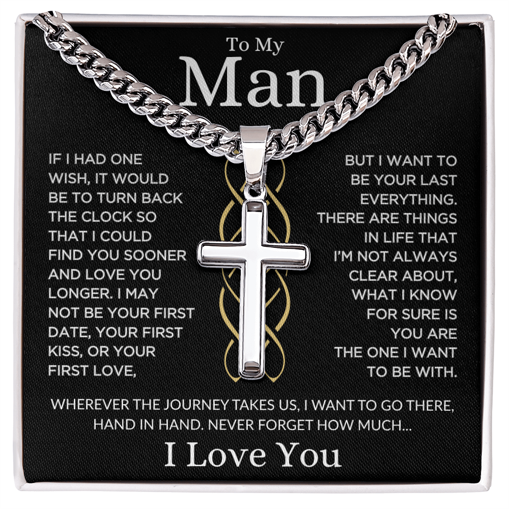 Man "Last Everything" | Cuban Chain with Artisan Cross Necklace