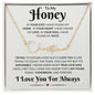 Honey "Found My Home" | Signature Style Name Necklace - Gold Finish Over Stainless Steel / Standard Box Shoptopia Jewelry