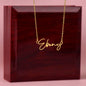 Signature Name Necklace - Gold Finish Over Stainless Steel / Luxury Box Shoptopia Jewelry