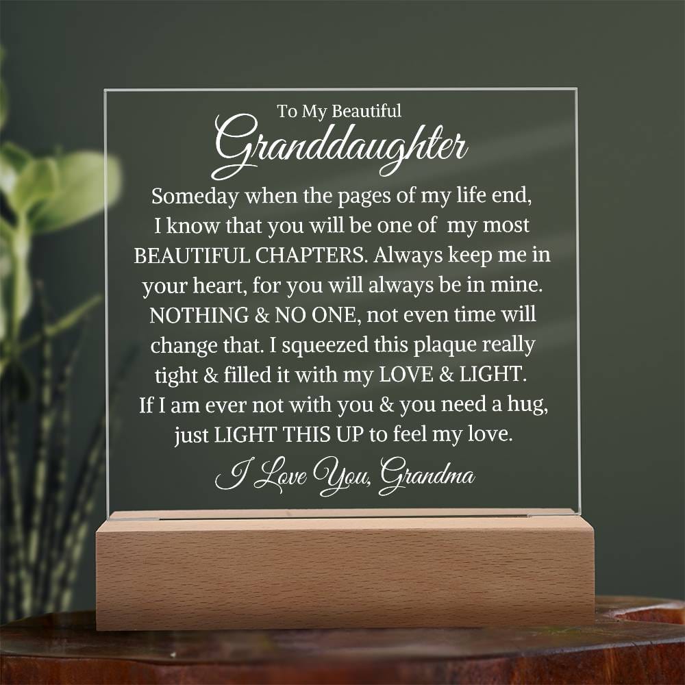 Granddaughter Love Grandma "Most Beautiful Chapters" | Acrylic LED Night Light