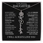 To My Daughter | Flower Name Necklace | Black - Polished Stainless Steel / Standard Box / January Shoptopia Jewelry