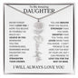 To My Daughter | Flower Name Necklace | White - Polished Stainless Steel / Standard Box / January Shoptopia Jewelry