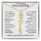Daughter | Flower Name Necklace | WB - 18k Yellow Gold Finish / Standard Black & White Box / February Shoptopia Jewelry